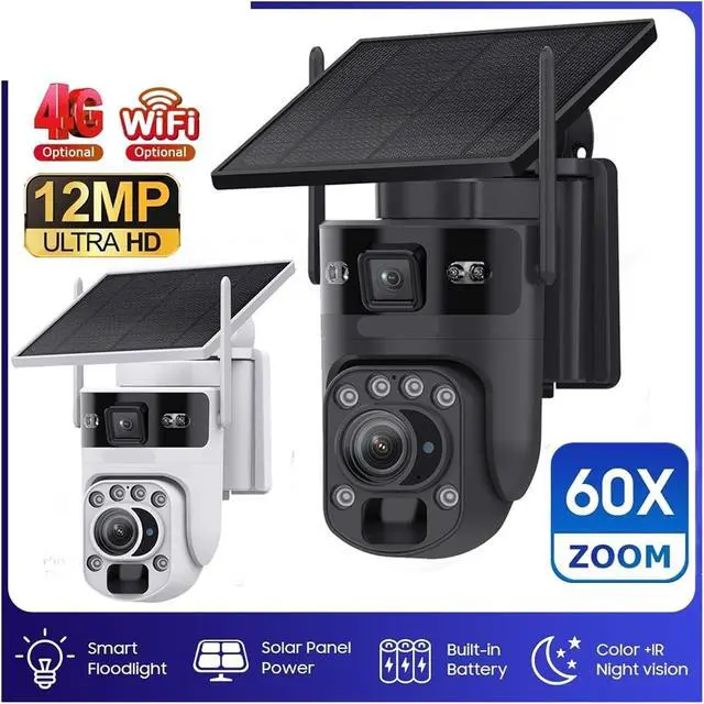 Alt view image 3 of 7 - 12MP 6K 60X Zoom 4G Solar PTZ Camera Ubox App