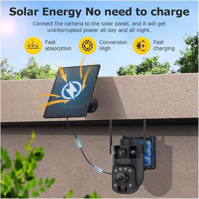 Alt view image 4 of 7 - 12MP 6K 60X Zoom 4G Solar PTZ Camera Ubox App