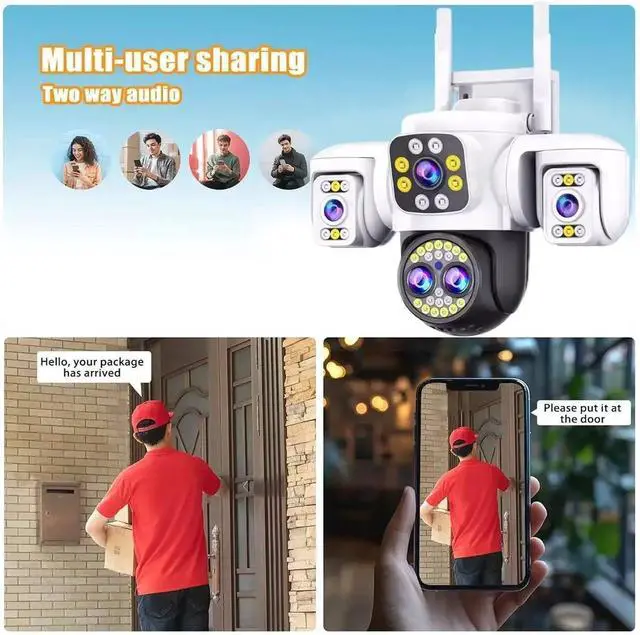 Alt view image 6 of 7 - 20MP 10K Triple Screen PTZ WiFi Outdoor Security Camera