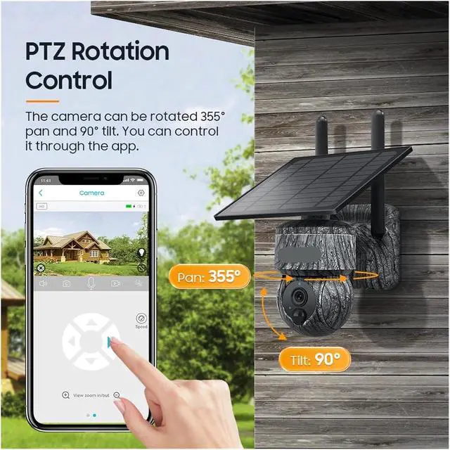 Alt view image 7 of 7 - 4MP/5MP 4G WiFi Solar PTZ Camera Two Way Audio