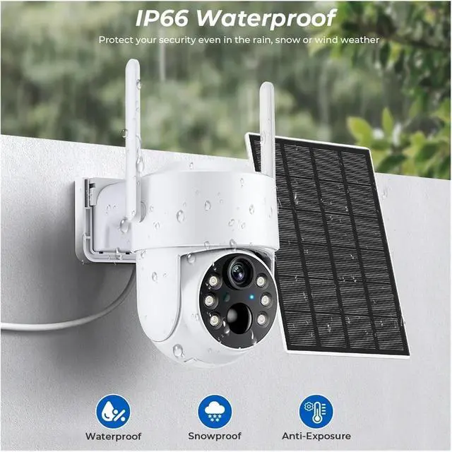 Alt view image 4 of 6 - 4MP WiFi Solar PTZ Outdoor Wireless Security Camera