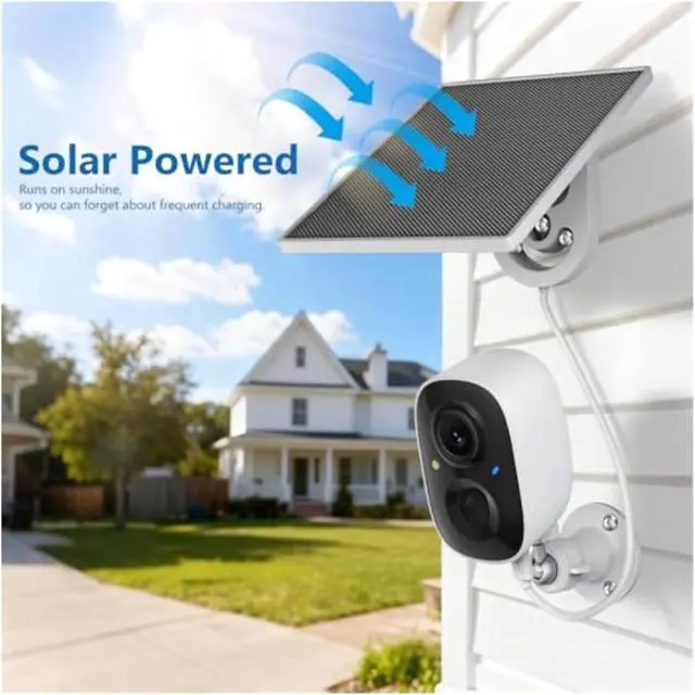Alt view image 2 of 6 - 2K Solar WiFi Wireless Outdoor Home Security Camera