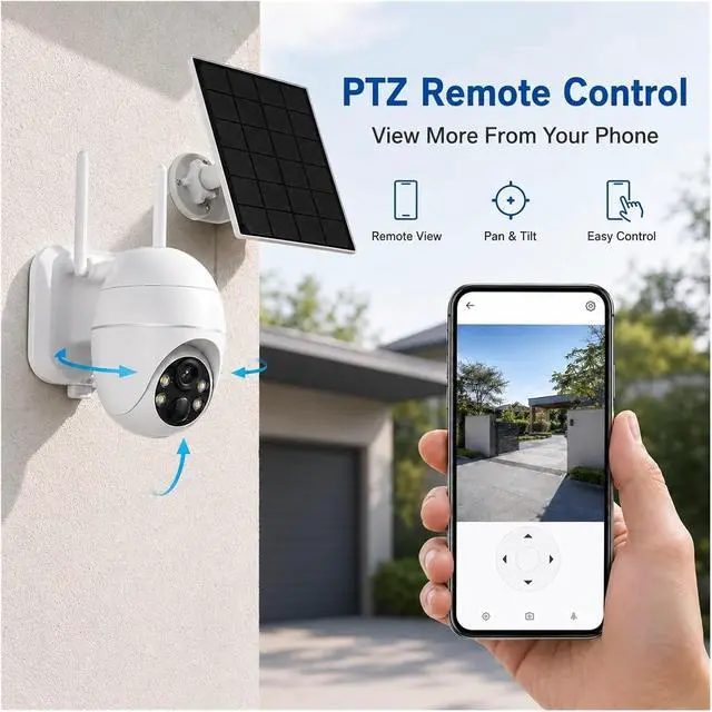 Alt view image 4 of 7 - 5MP Solar 4G LTE PTZ Outdoor Security Camera
