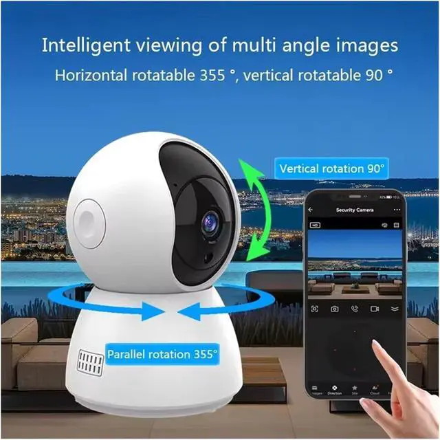 Alt view image 4 of 6 - 4MP 2K Tuya WiFi Indoor PTZ Security IP Camera