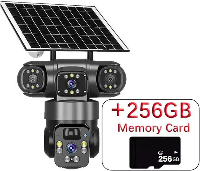 Alt view image 2 of 7 - 15MP 8K 3 Lens 3 Screen Solar PTZ WiFi Security Camera
