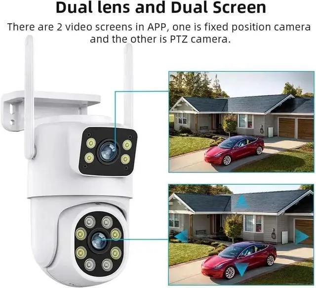 Alt view image 5 of 7 - 8K Dual Screen PTZ Tuya WiFi Outdoor Security IP Camera