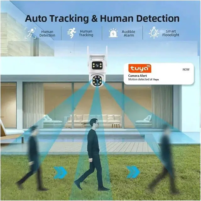 Alt view image 4 of 7 - 8K Dual Screen PTZ Tuya WiFi Outdoor Security IP Camera