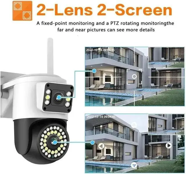 Alt view image 3 of 7 - 4K 8MP Dual Lens PTZ WiFi Outdoor Security IP Camera