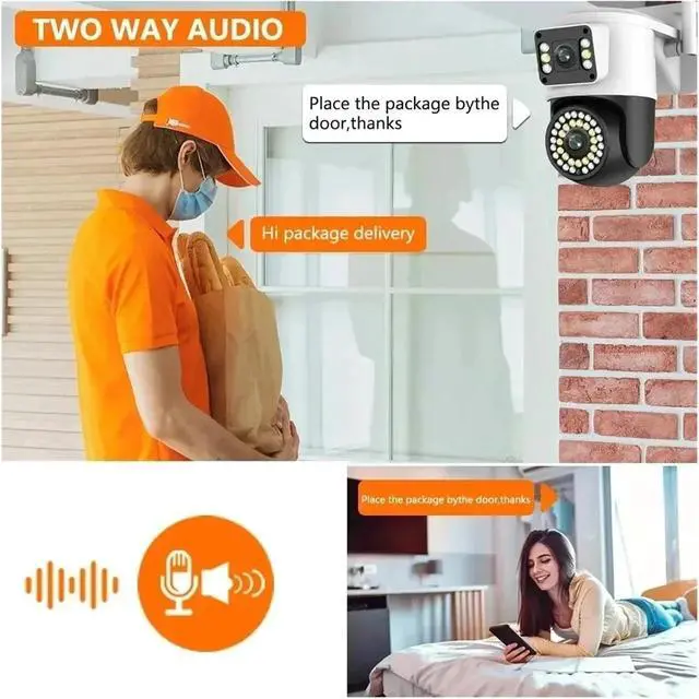 Alt view image 4 of 7 - 4K 8MP Dual Lens PTZ WiFi Outdoor Security IP Camera