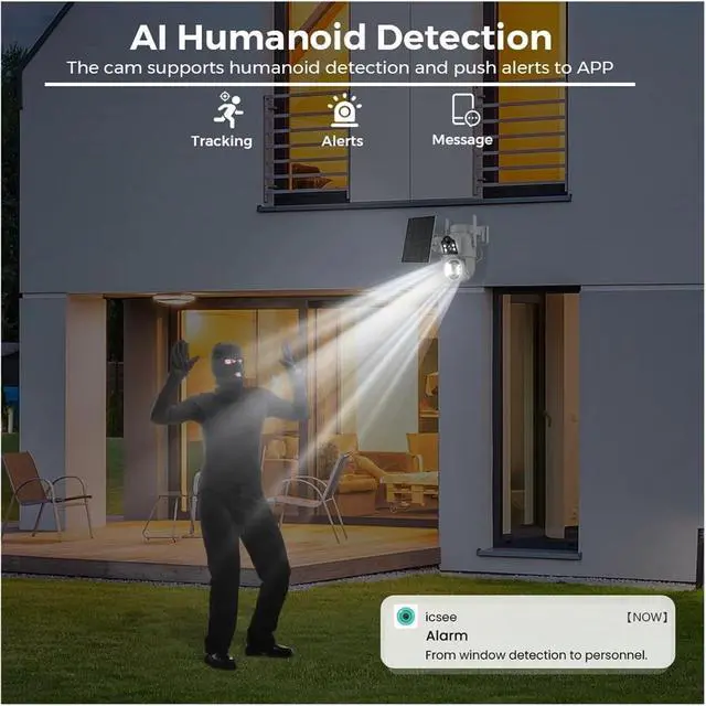 Alt view image 6 of 6 - 8MP Dual Lens Solar WiFi PTZ Outdoor Security Camera