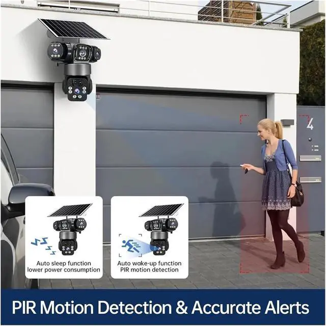 Alt view image 3 of 7 - 8K HD Dual Lens Solar Outdoor Security IP Camera