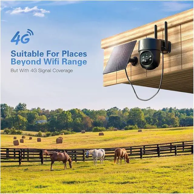 Alt view image 2 of 7 - 3MP Solar 4G LTE PTZ Outdoor Security Camera