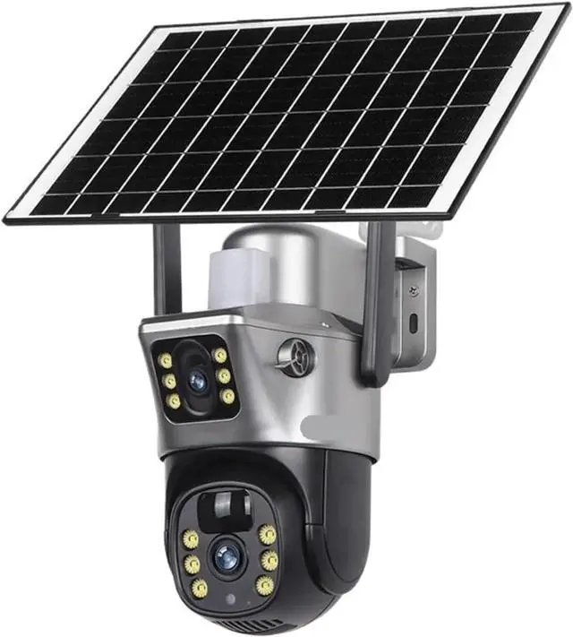 Main image of 8MP 4K 10X Zoom Dual Screen Solar PTZ Camera V380 Pro