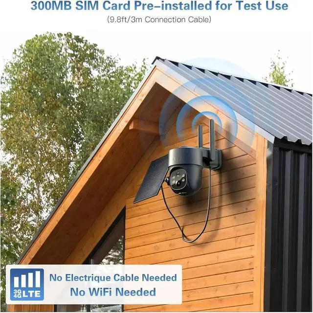 Alt view image 6 of 7 - 3MP Solar 4G LTE PTZ Outdoor Security Camera