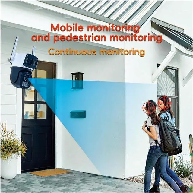 Alt view image 3 of 7 - 8MP Dual Lens PTZ 4G WiFi Outdoor Security IP Camera