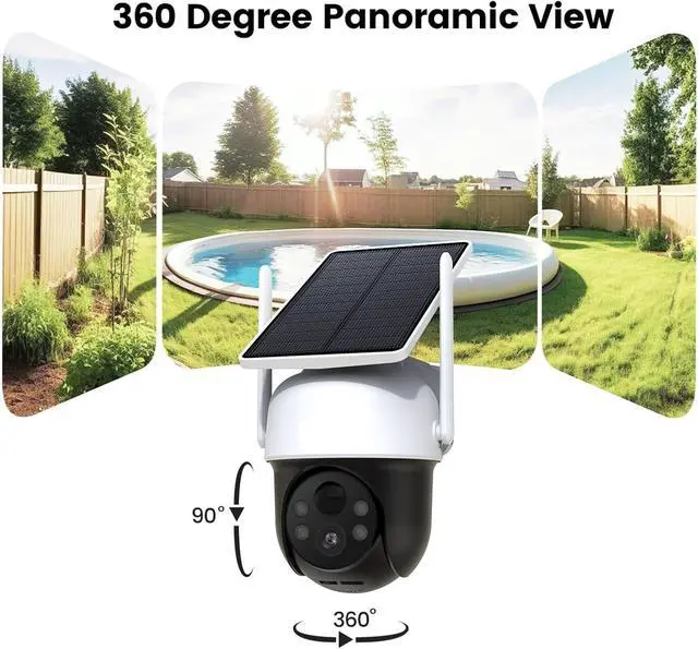 Alt view image 3 of 7 - 3MP Solar PTZ 2.4G WiFi Wireless Outdoor Security Camera