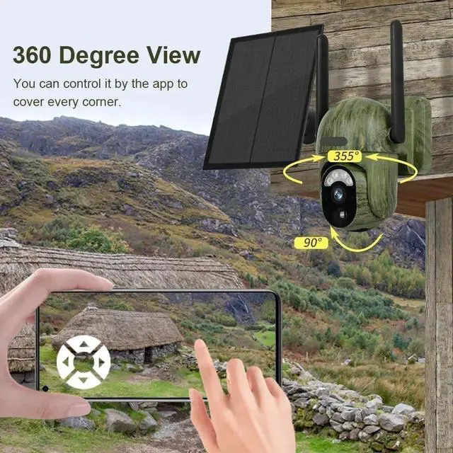 Alt view image 7 of 7 - 4MP 4G WiFi Solar Outdoor Security Camera IP66 Waterproof