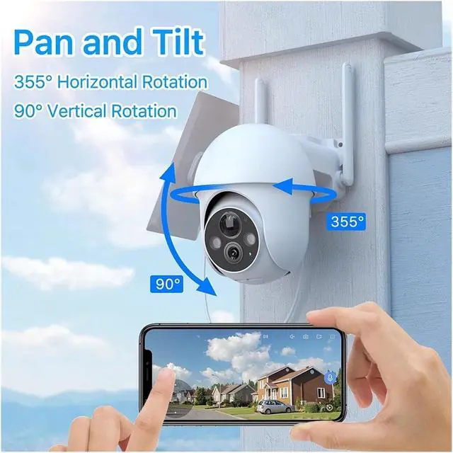Alt view image 3 of 6 - 5MP WiFi PTZ Battery Powered Outdoor Security Camera