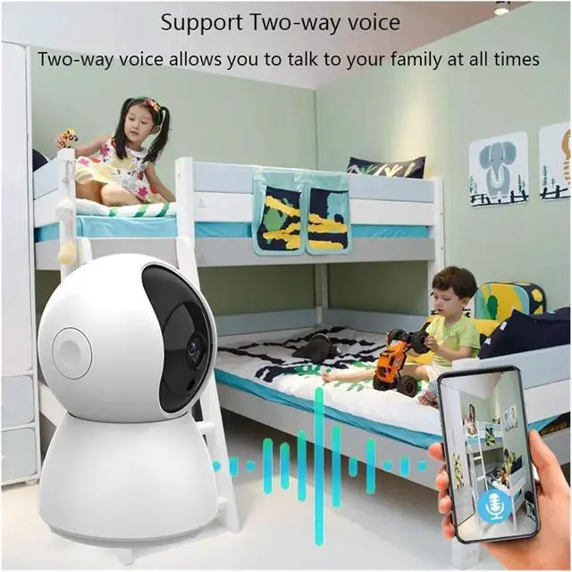 Alt view image 5 of 6 - 2MP 1080P Indoor 2.4G WiFi PTZ Security Camera