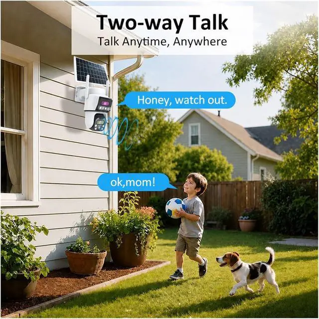 Alt view image 5 of 7 - 8MP Dual Lens 4G SIM Low Power Solar Security Camera