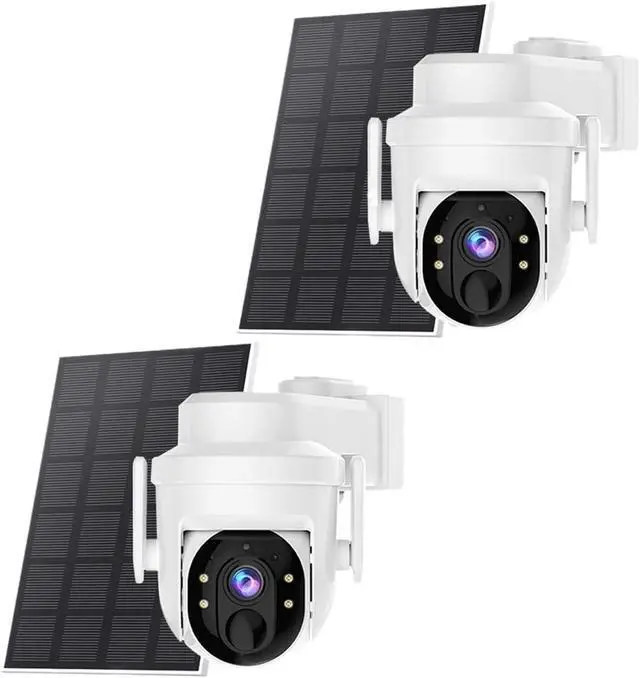 Alt view image 2 of 7 - 2 Pack 4MP WiFi Solar Outdoor Security Surveillance Camera