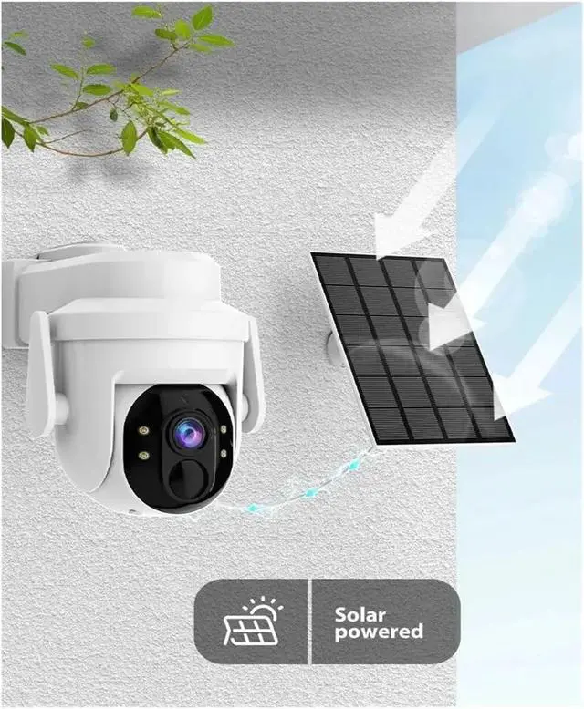 Alt view image 6 of 7 - 2 Pack 4MP WiFi Solar Outdoor Security Surveillance Camera