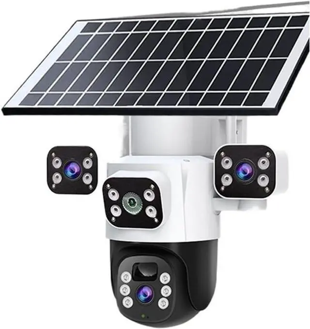 Main image of 12MP 6K Three Lens Three Screen 4G WiFi Solar PTZ Camera
