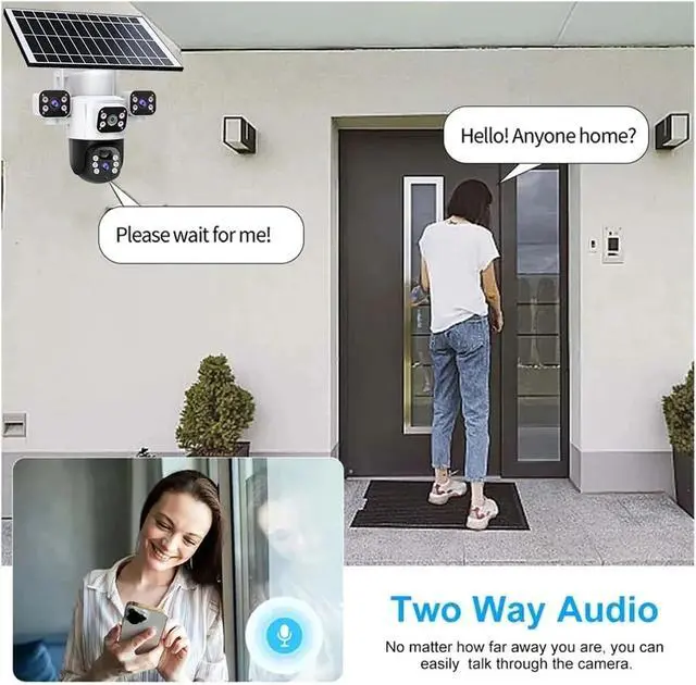 Alt view image 5 of 6 - 12MP 6K Three Lens Three Screen 4G WiFi Solar PTZ Camera