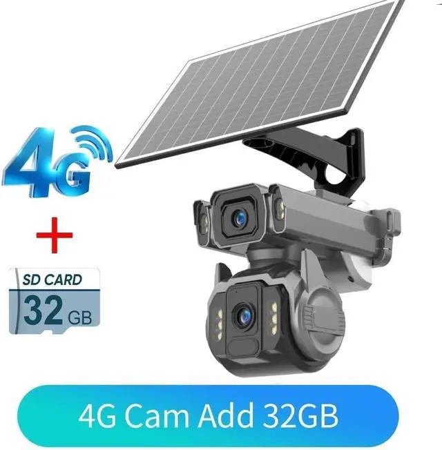 Alt view image 2 of 7 - 10MP AOV 12X Zoom Dual Screen 4G Solar Security Camera