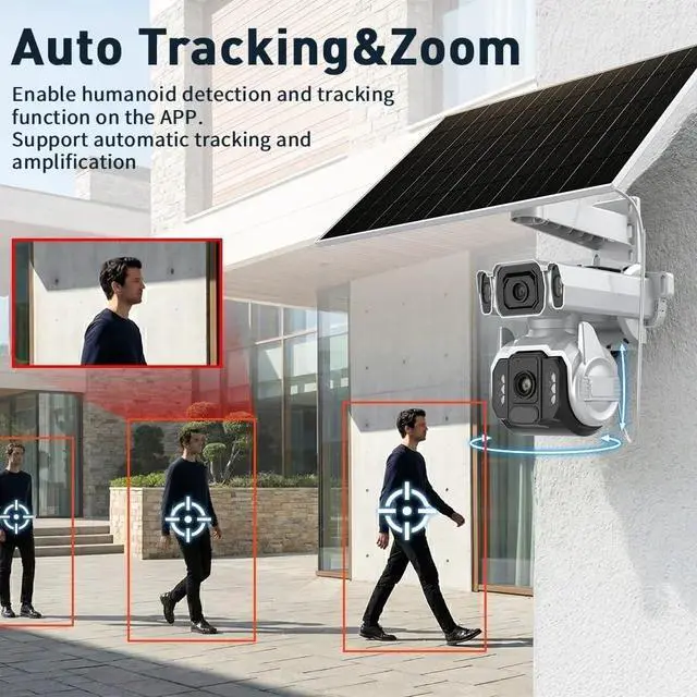 Alt view image 6 of 7 - 10MP AOV 12X Zoom Dual Screen 4G Solar Security Camera