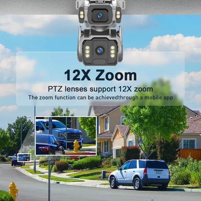 Alt view image 7 of 7 - 10MP AOV 12X Zoom Dual Screen 4G Solar Security Camera