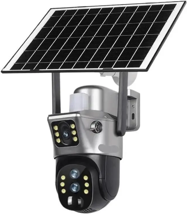 Main image of 12MP 6K 10X Zoom Three Lens Dual Screen Solar PTZ Camera