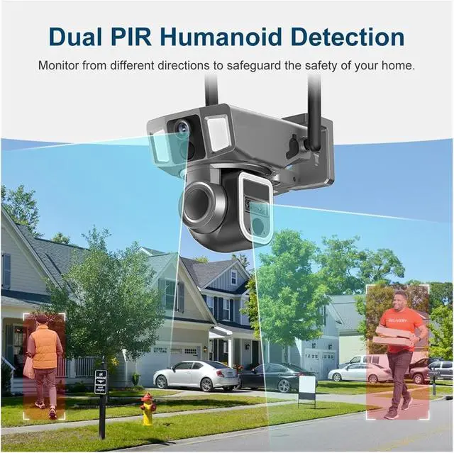 Alt view image 6 of 7 - 12MP 6K 10X Zoom Three Lens Dual Screen Solar Camera