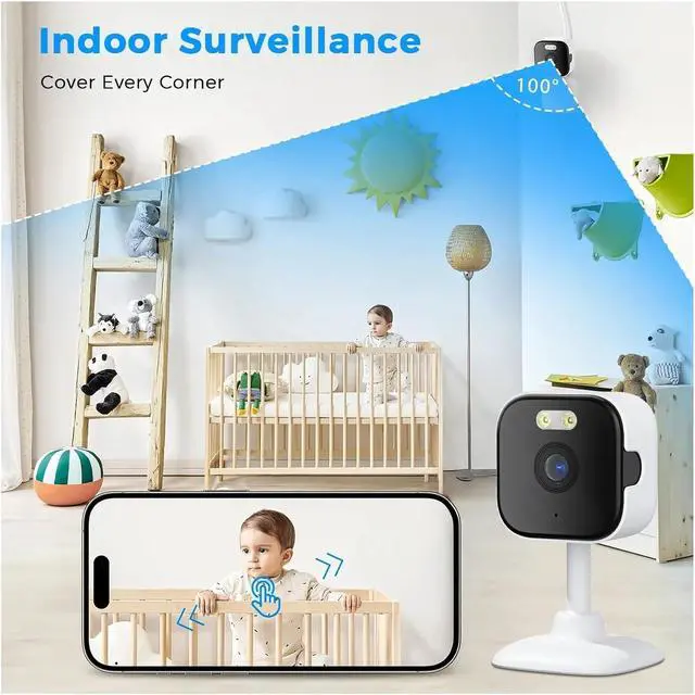 Alt view image 2 of 6 - 5MP Mini Indoor 2.4G WiFi Cube Security Camera