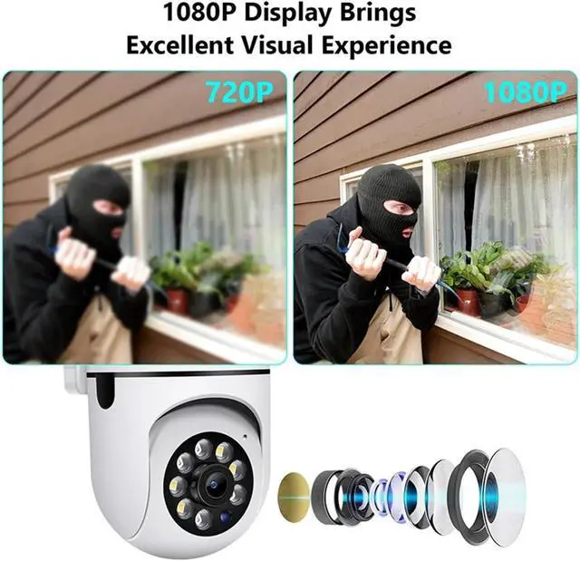 Alt view image 4 of 6 - 2MP 1080P WiFi Indoor Home Security IP Camera