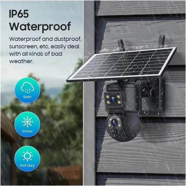 Alt view image 7 of 7 - 8MP Dual Lens Solar PTZ Outdoor Security Camera