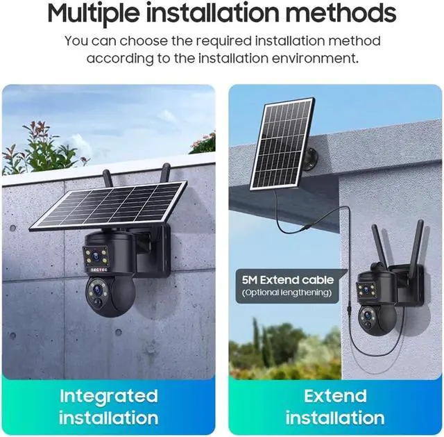 Alt view image 6 of 7 - 8MP Dual Lens Solar PTZ Outdoor Security Camera