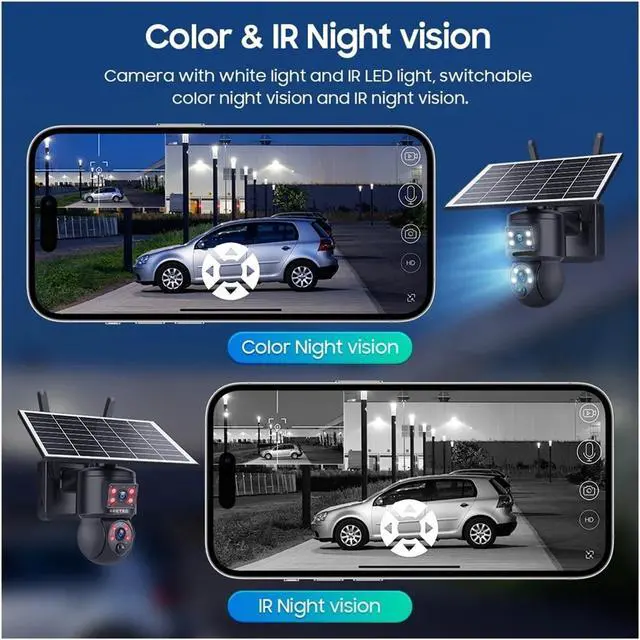 Alt view image 5 of 7 - 8MP Dual Lens Solar PTZ Outdoor Security Camera