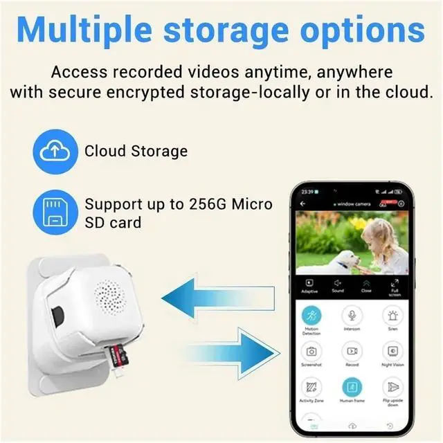 Alt view image 7 of 7 - 5MP Dual Band Mini Wireless Indoor Security IP Camera