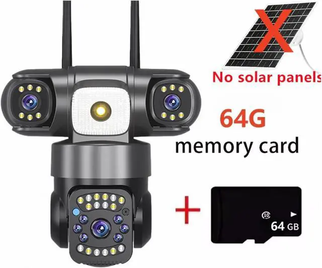 Alt view image 2 of 7 - 15MP 8MP Triple Lens Solar WiFi Outdoor IP Camera