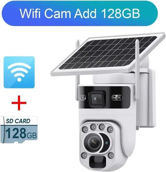 Alt view image 2 of 7 - 12MP Dual Lens Solar WiFi 4G PTZ Outdoor Security Camera