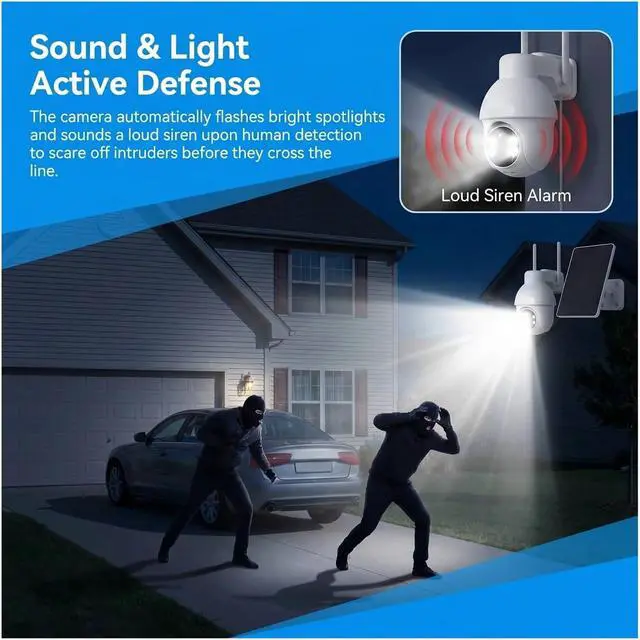 Alt view image 5 of 6 - 5MP Solar WiFi Wireless Outdoor Home Security Camera