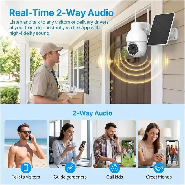 Alt view image 6 of 6 - 5MP Solar WiFi Wireless Outdoor Home Security Camera