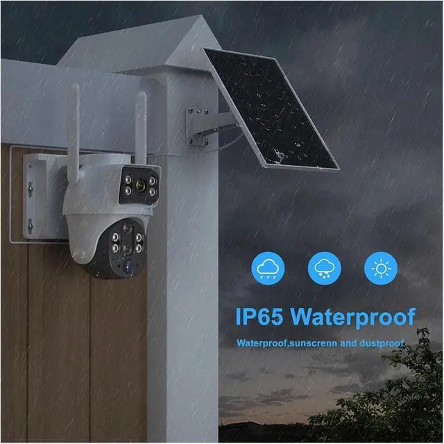 Alt view image 4 of 7 - 6MP Dual Lens WiFi Solar Camera Outdoor Wireless IP Surveillance Camera