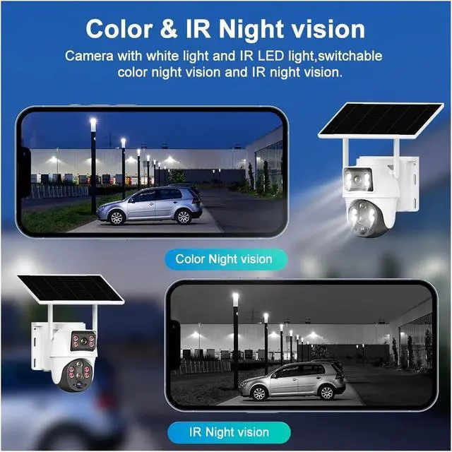 Alt view image 7 of 7 - 6MP Dual Lens WiFi Solar Camera Outdoor Wireless IP Surveillance Camera