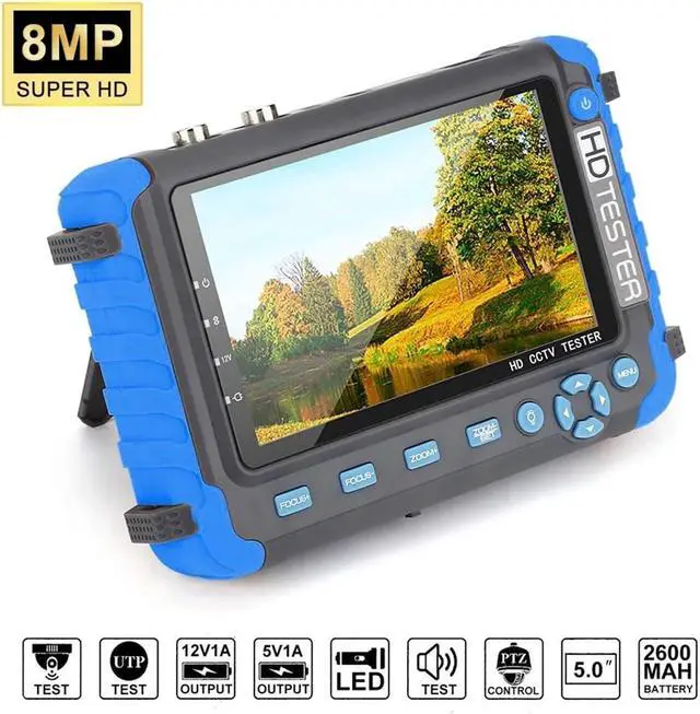 Alt view image 5 of 7 - CCTV Tester CCTV Camera Tester Monitor 8MP 5 Inch TFT LCD for 4 in 1 TVI AHD CVI Analog Security Video Test Support IP Camera