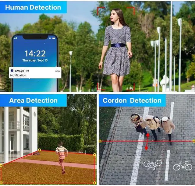 Alt view image 4 of 6 - 4K PoE PTZ Security Camera Outdoor Onvif IP Camera 330°Pan 90 TilDigital Zoom Indoor&Waterproof,IP66,Smart Human Detection Mic/Audio,MicroSD Slot,CCTV Home Surveillance Cameras,Spotlight Alarm