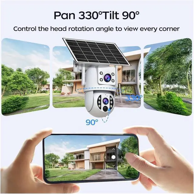 Alt view image 6 of 6 - 6MP 4K WiFi Solar Dual Lens PTZ Outdoor IP Camera
