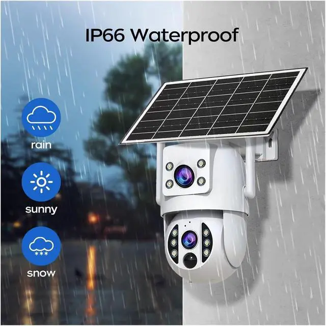 Alt view image 5 of 6 - 6MP 4K WiFi Solar Dual Lens PTZ Outdoor IP Camera