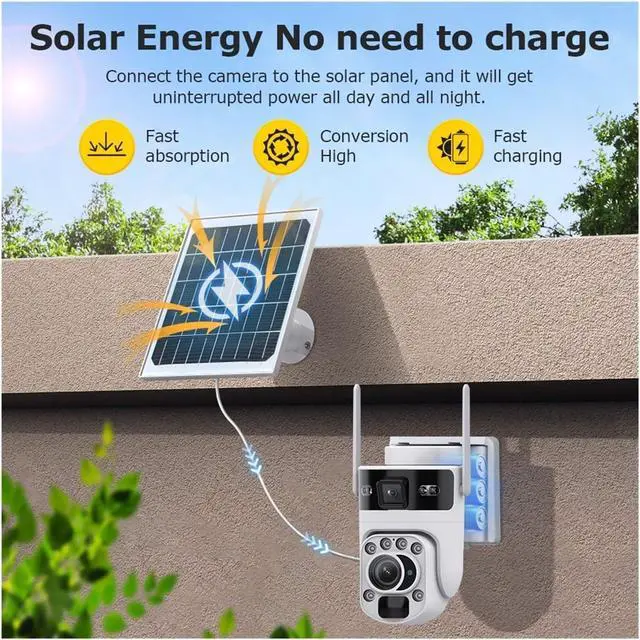 Alt view image 7 of 7 - 12MP Solar Outdoor Security Camera